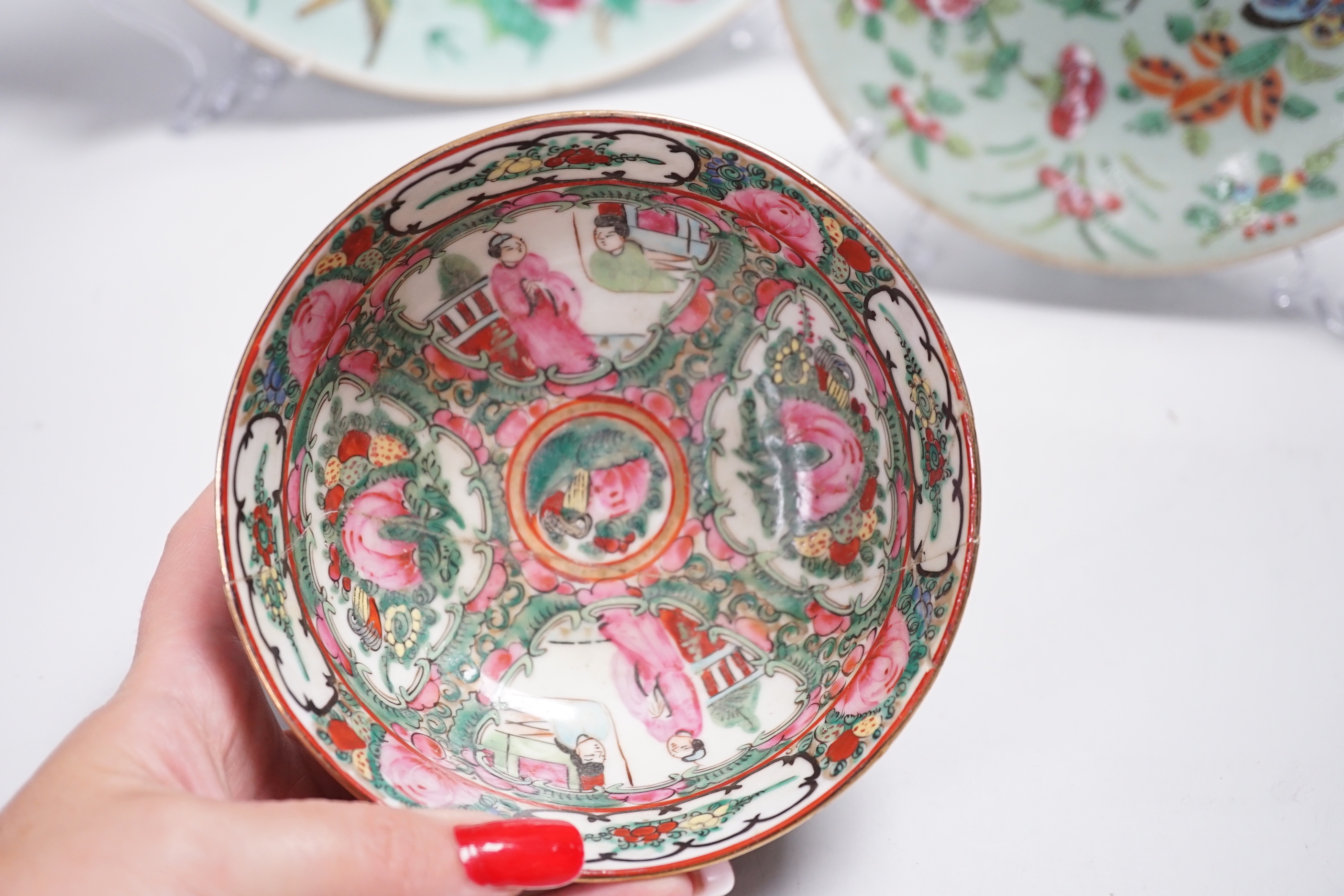 Chinese ceramics including a Buddha, prunus flower ginger jar and plates, the largest 26cm high